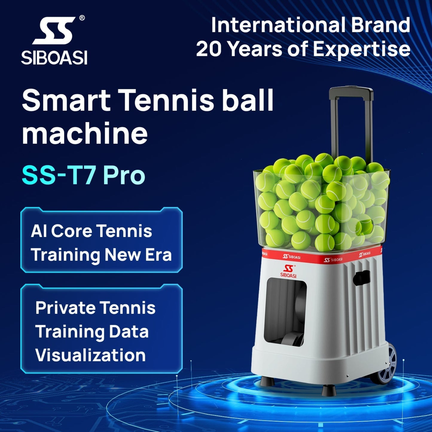 Intelligent Tennis Ball Machine Equipment T7 PRO AI