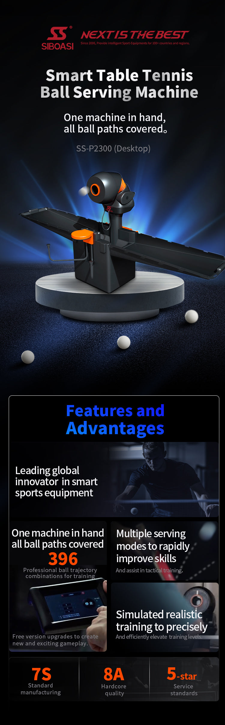 SIBOASI P2300 Table Tennis Ball Machine (SS-P2300)