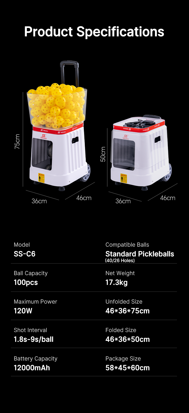 Pickleball Machine SS-C6