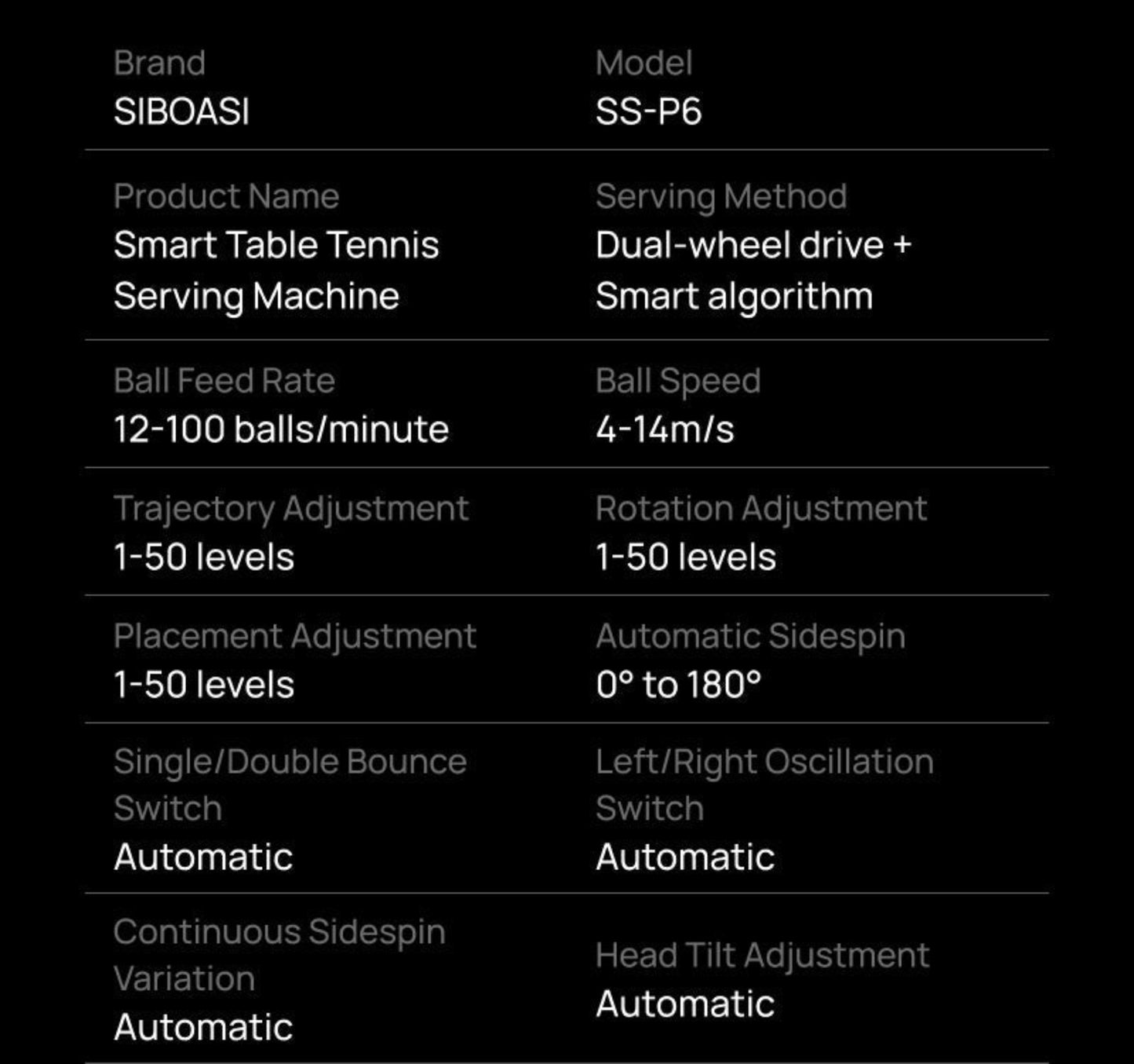 Table Tennis Machine SS-P6
