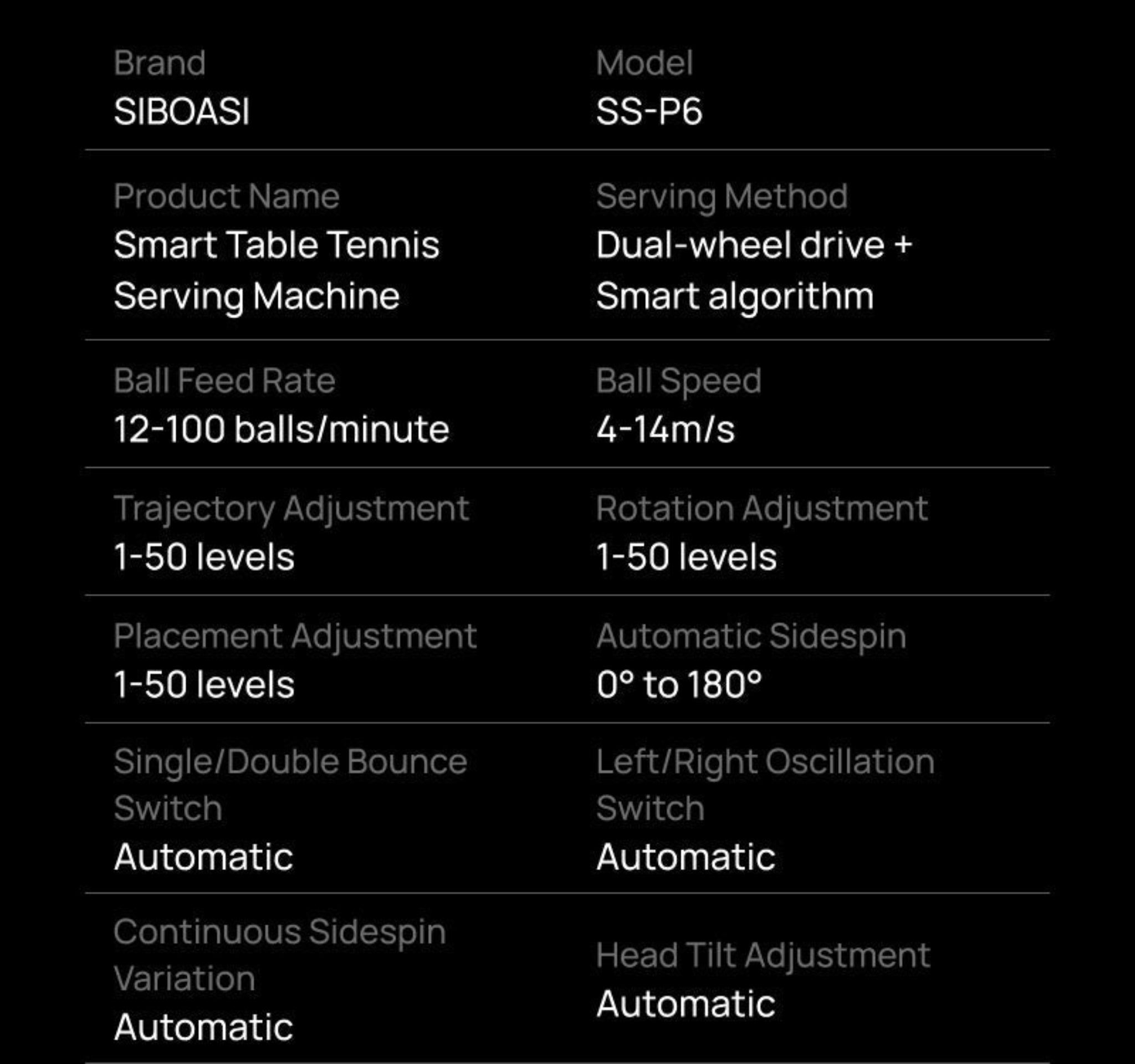 Table Tennis Machine SS-P6