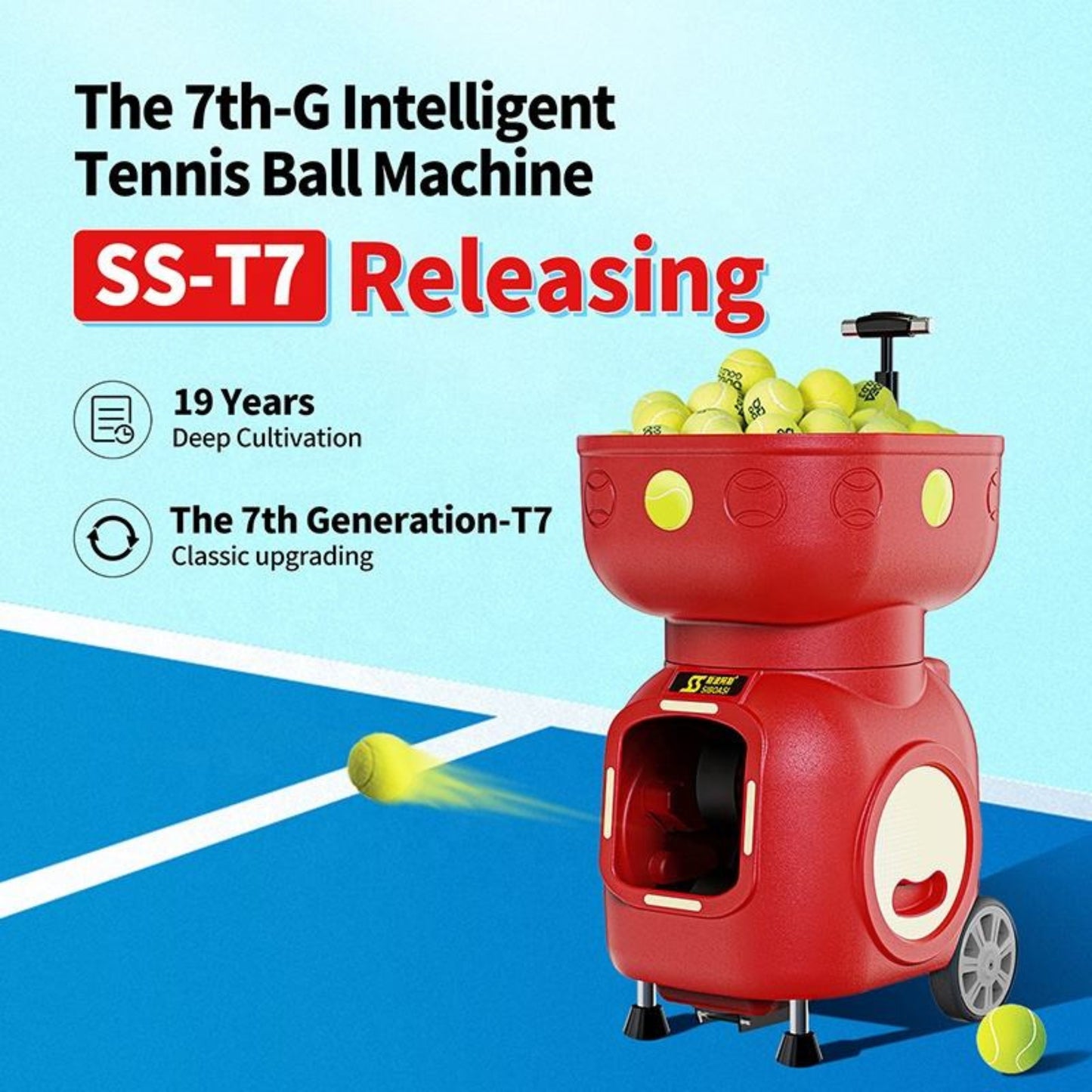 Intelligent Tennis Ball Machine Equipment SS-T7